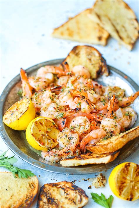 Crispy Grilled Shrimp Prawns With Lemon Garlic Butter Off