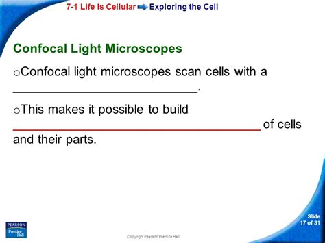 Slide 1 Of 31 Copyright Pearson Prentice Hall 7 1 Life Is Cellular