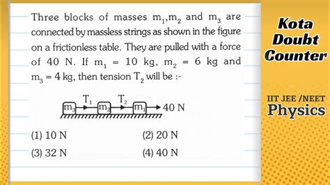 Three Blocks Of Masses M1 M2 And M3 Are Connected By Massless Strings