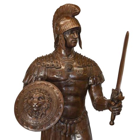 Bronze Roman Soldier Statue Shield And Sword Randolph Rose Collection