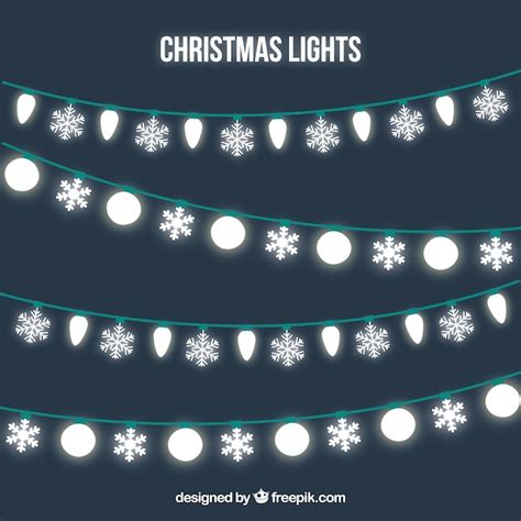 Pack de guirnalda de luces navideñas Vector Gratis