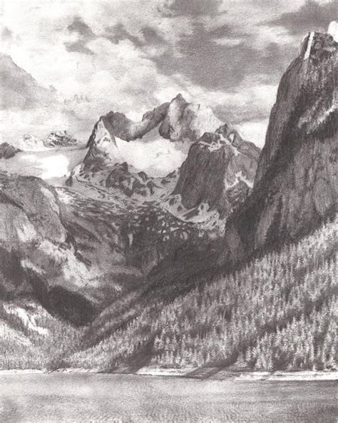 Pencil Drawing Mountains - bestpencildrawing