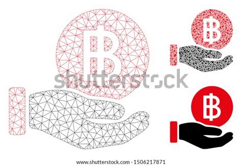 Mesh Thai Baht Coin Payment Model Stock Vector Royalty Free