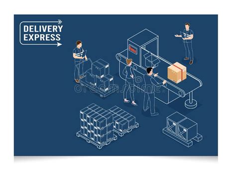 3d Isometric Logistics And Delivery Services Concept With People