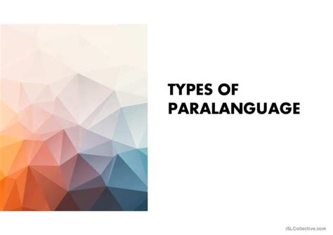 Types Of Paralanguage General Readin English ESL Powerpoints