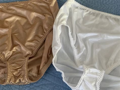 Vanity Fair Satin Panties Xl Nylon Spandex Briefs White Or