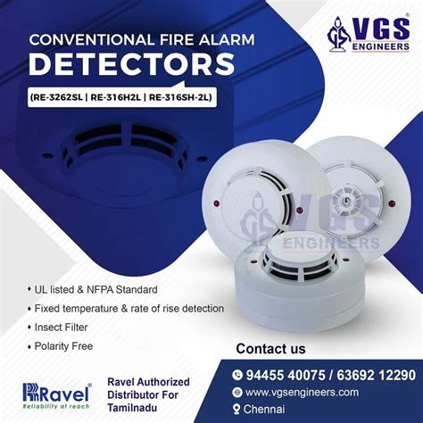 Ravel Conventional Smoke Detector UL LISTED At 800 Ravel