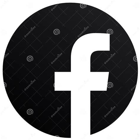 White Background Rounded Black And White Facebook Logo Editorial Stock