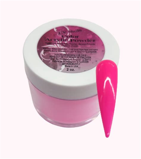 COLOR ACRYLIC NAIL POWDER HOT PINK OZ CV Nails Supply