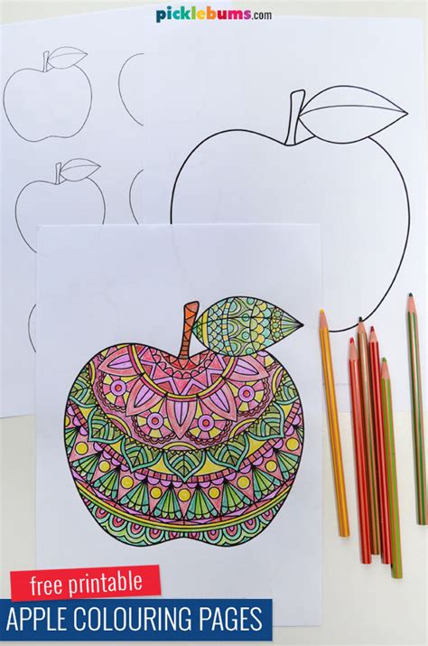 Apple Colouring Pages Picklebums