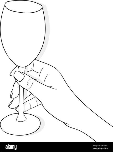 Hand Holding Wine Glass Line Art Vector Illustration Stock Vector Image And Art Alamy