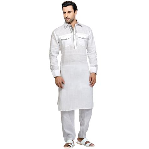 Men S Pathani Suit White Color 2by2mart