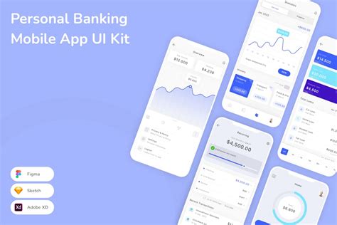 Personal Banking Mobile App Ui Kit Graphic Templates Envato Elements