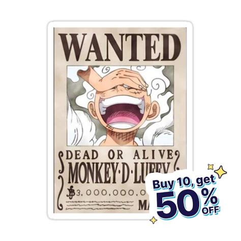 Monkey D Luffy Gear 5 Sun God Nika One Piece Bounty Poster Sticker