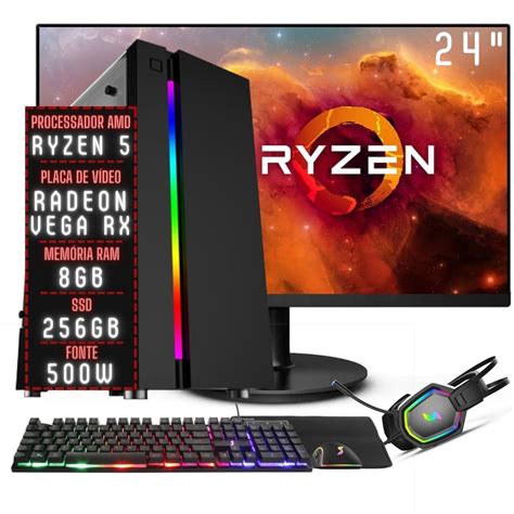 Pc Gamer Completo 3green Force amd Ryzen 5 8GB DDR4 Placa de vídeo