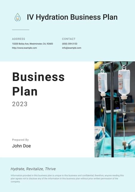 Iv Hydration Business Plan Example Pdf