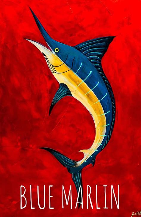 Blue Marlin Painting By Barry Knauff Fine Art America