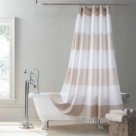 Bestripes Farmhouse Shower Curtain Boho Hand Knotted Tassel