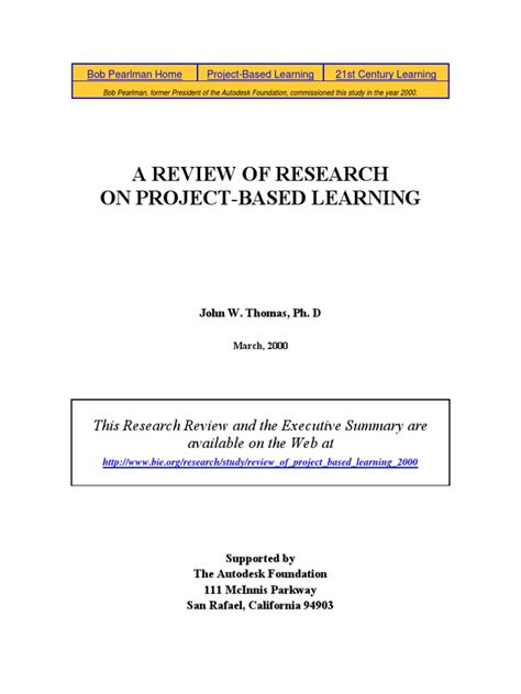 A Review of Research On Project-Based Learning | Download Free PDF ... 