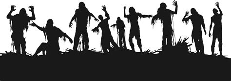 Vector A Set Of Zombie Silhouettes Vector Walking Zombies Zombies