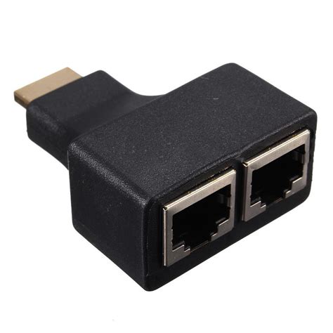 1080p 4k Hdmi To Rj45 Adapter Dual Ethernet Network Extender By Cat 56