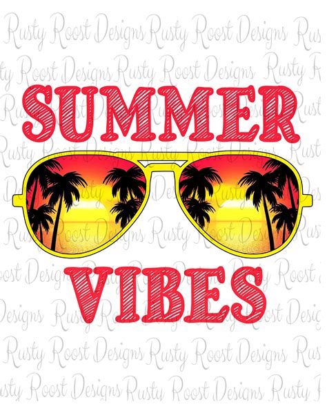 Digital Summer Vibes Png Sublimation Beach Summer Sunglasses Retro