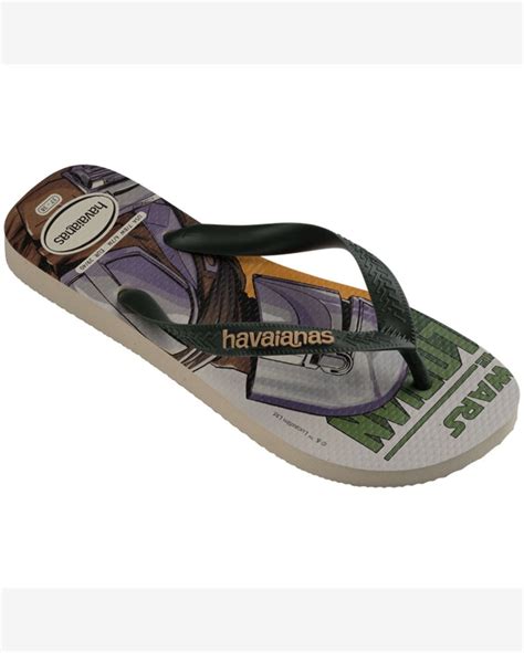 Riachuelo Chinelo Havaianas Star Wars Masculino Bege E Verde