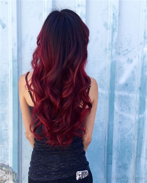 Balayage En Cabello Oscuro Rojo Cortes De Pelo Con Estilo 2018