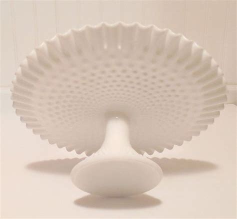 Pristine Fenton Cake Stand Hobnail Milk Glass Cake Stand Etsy