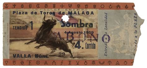 Lot Detail Ernest Hemingway S Own Bullfighting Ticket From August