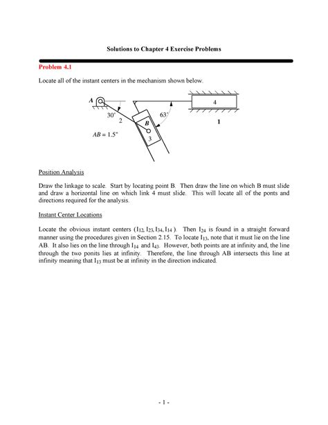 Chapter Kinematics And Dynamics Of Machines Solutions To Chapter