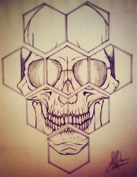 Crano Hexagono Skull Art Cool Tattoo Drawings Tattoo Design Book