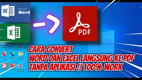 Cara Convert Word Dan Excel Langsung Ke PDF Tanpa Aplikasi Atau Scanner