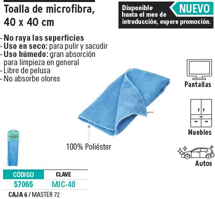 Mic Truper Toalla De Microfibra De X Cm Klintek