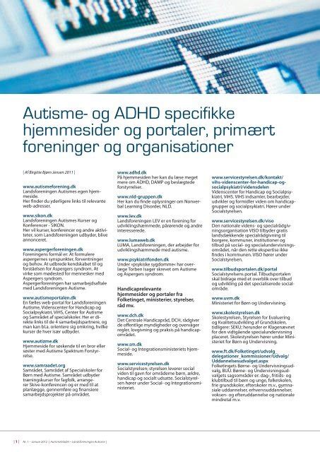 Autisme Og Adhd Specifikke Hjemmesider Og Portaler Prim Rt