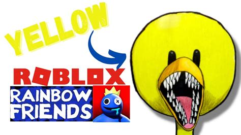 Cómo DIBUJAR a YELLOW de RAINBOW FRIENDS ROBLOX Amarillo How to DRAW