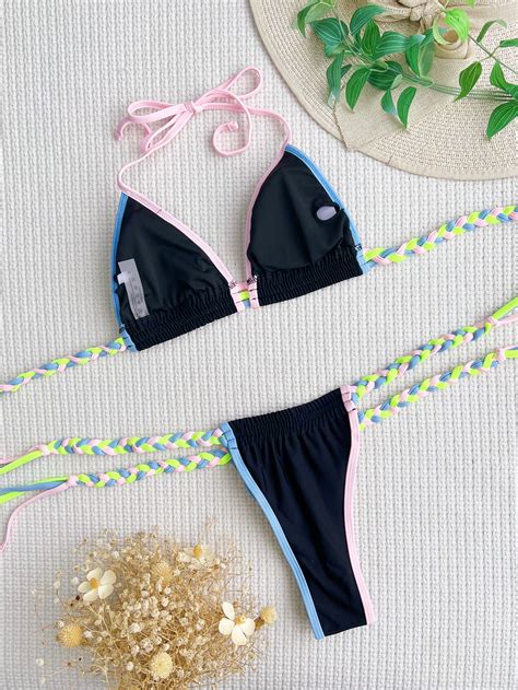 Sexy G String Bikini Set Women Triangle Thong Swimwear Summer Beach