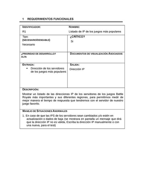 Cuadro Comparativo De Requerimientos Funcionales Y No Funcionales