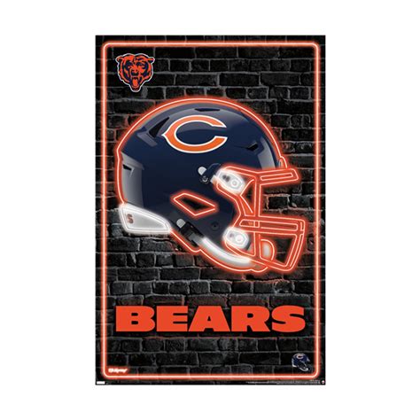 Trends International NFL Chicago Bears - Neon Helmet 2023 Poster