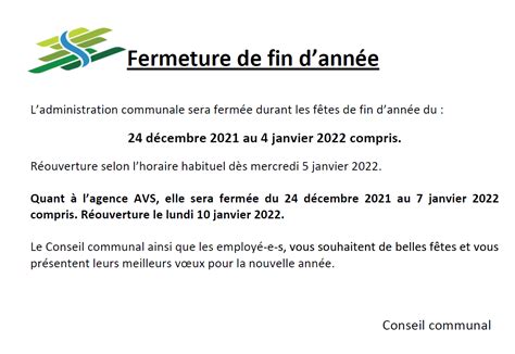 Fermeture De Fin D Ann E