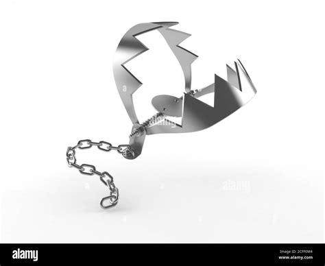 Bear Trap Isolated On White Background Stock Photo Alamy