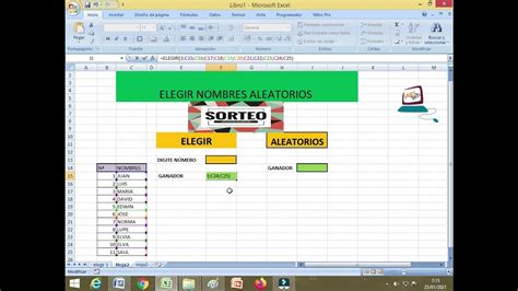 COMO GENERAR NOMBRES ALEATORIO EN EXCEL SORTEOS YouTube