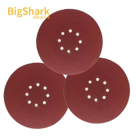 Red Color 4" 5" inches aluminum oxide Alumina Sanding Disc Car Wood and ...