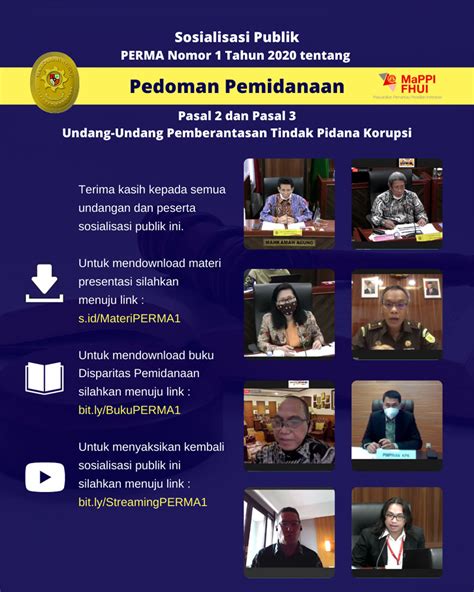 Sosialisasi Publik Perma No Tahun Tentang Pedoman Pemidanaan