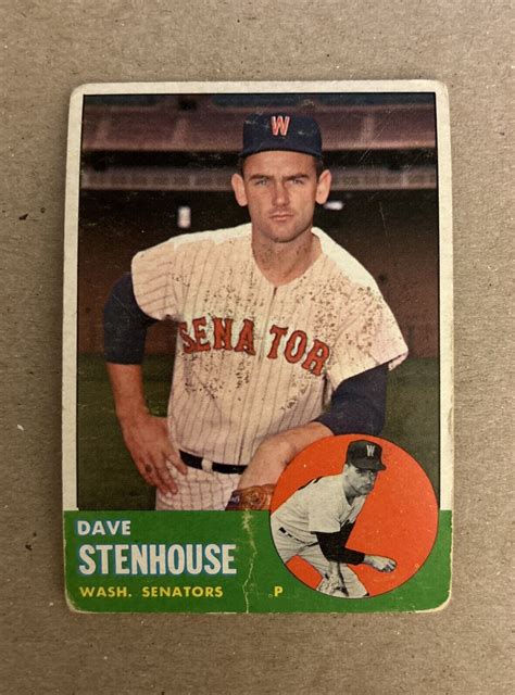 Topps Baseball Dave Stenhouse Washington Senators Card Ebay