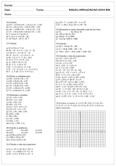 Prova 7 Ano Matematica