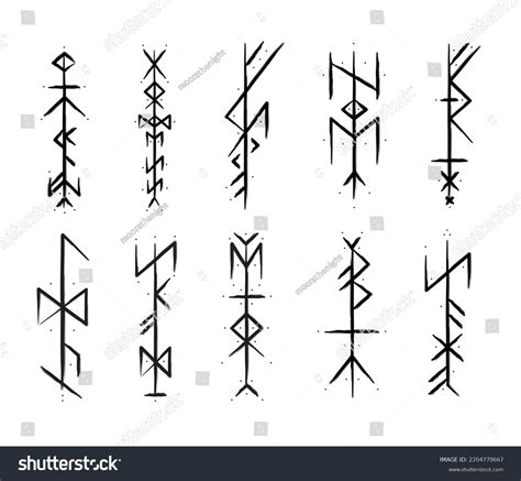 Full Editable Collection Norse Symbols Goddes Stock Vector (Royalty ...