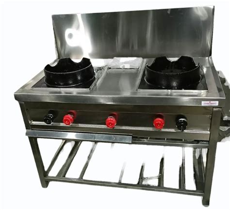 Stainless Steel Three Burner Chinese Gas Range Number Of Burner 2