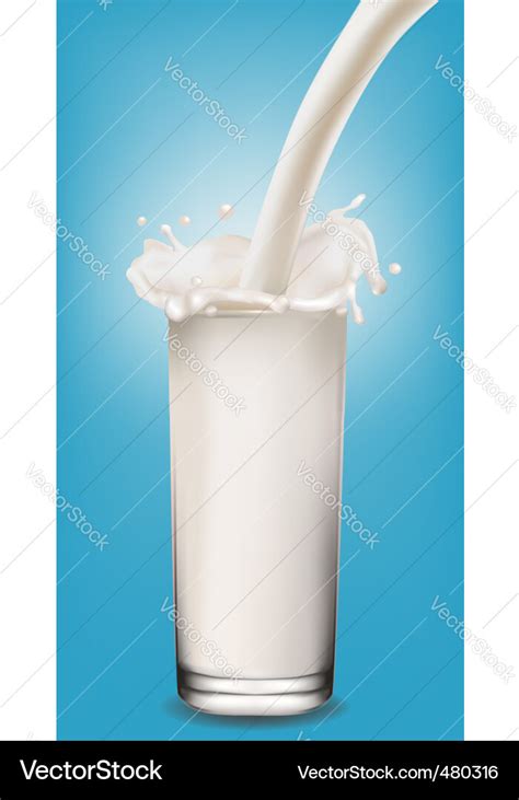 Glas Der Milch Lizenzfreies Vektorbild VectorStock