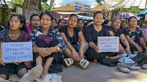 Manipur Women Stage Protest Demanding Removal Of Security Forces From Moreh